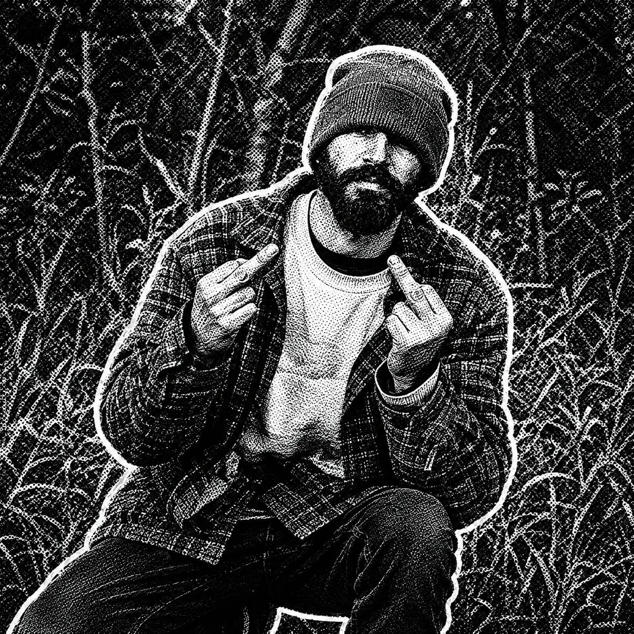 JAYKOH seated outdoors