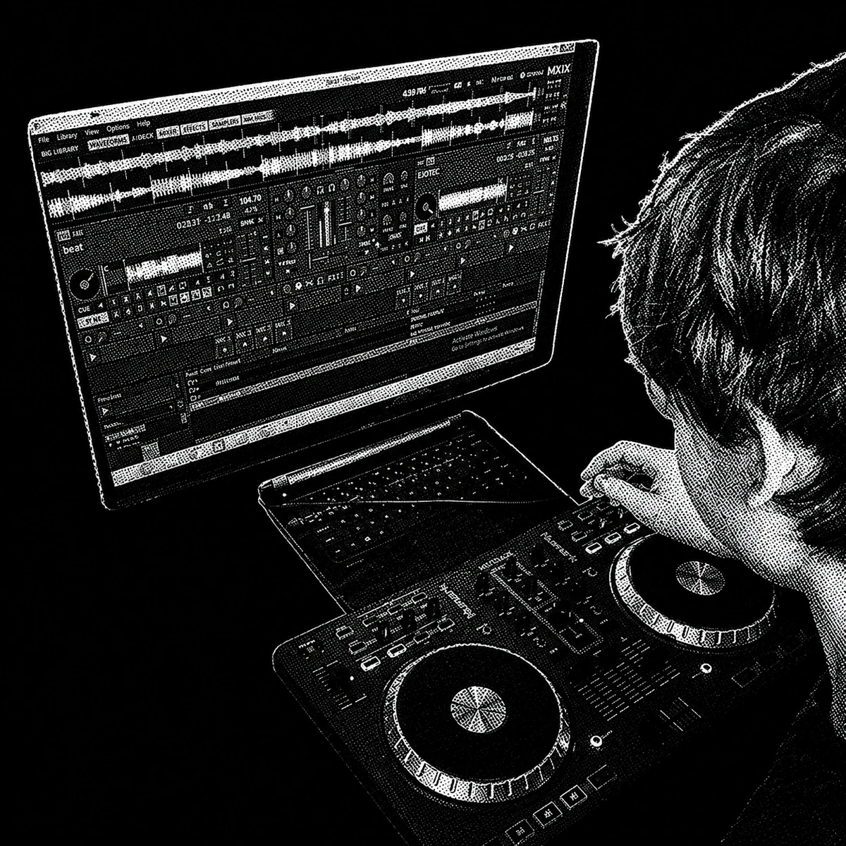 KennyKillr working behind DJ equipment